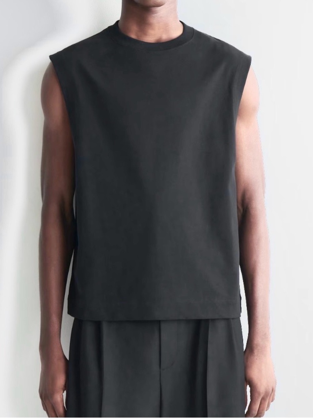 COS Relaxed Sleeveless Lightweight Sweatshirt Shirt Size Small Charcoal Gray